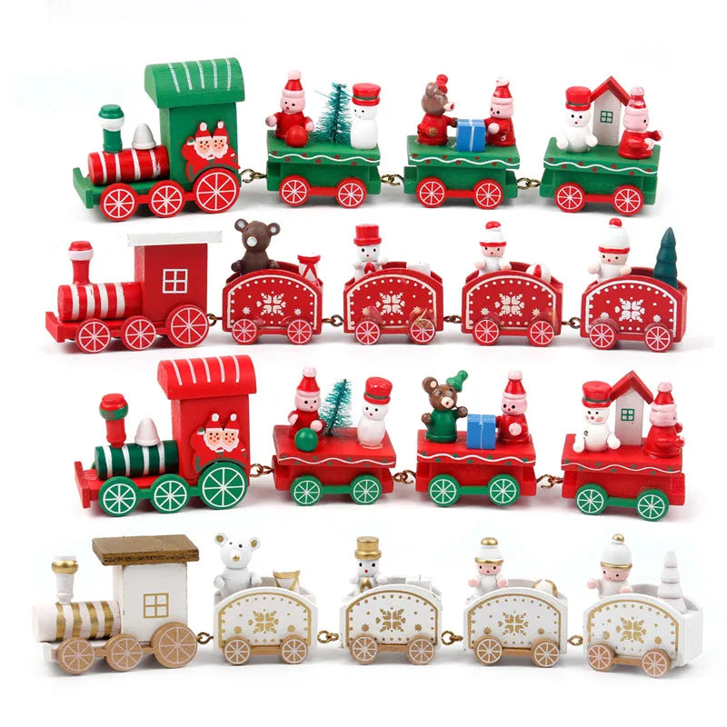 Rustic Wooden Train Christmas Ornament – Festive Merry Christmas Decoration-0
