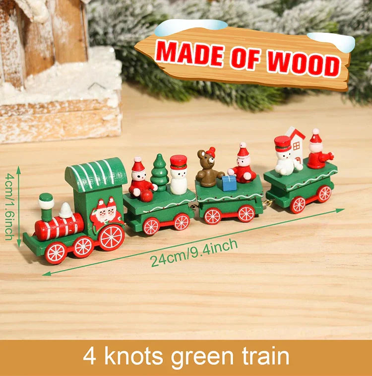 Rustic Wooden Train Christmas Ornament – Festive Merry Christmas Decoration-1