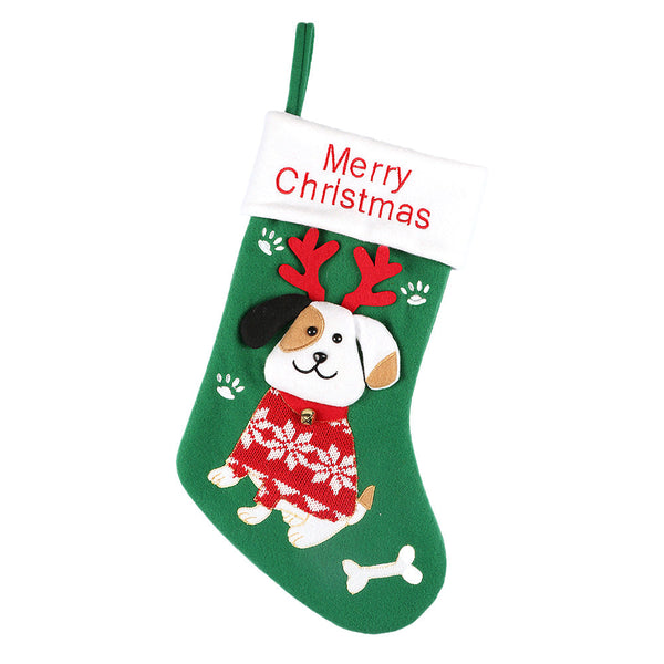 2pcs cute dog christmas stockings cartoon christmas socks gift bag christmas decoration socks christmas tree pendant-0