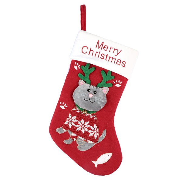 2pcs cute cat christmas stockings cartoon christmas socks gift bag christmas decoration socks christmas tree pendant-0